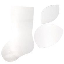 4Sets White Acrylic Christmas Socks Sewing Templates for DIY Quilting