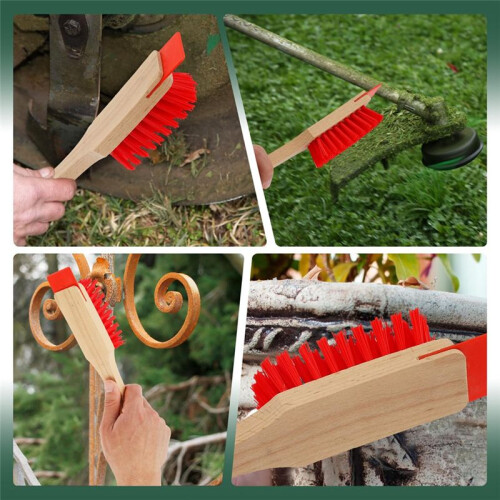 Mower Deck Scraper with Ergonomic Long Handle, Lawn Mower Deck Cleaner Tool with Stiff Bristle Brush, Lawn Mower 1