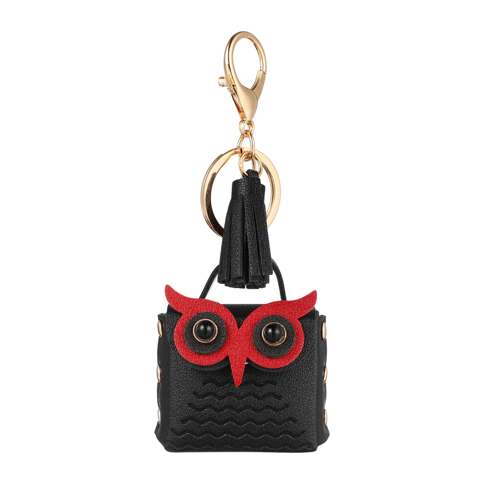 2Pcs Cute Owl Earbuds Carrying Case Pu Keychain Pouch 3642825023689