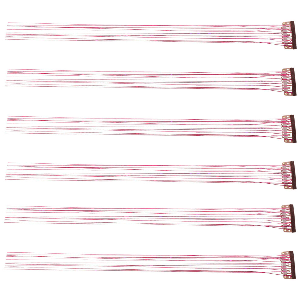 Aboofan Unisex 30Pcs Sparkling Rosy Hair Tinsel Kit Hair Extensions For Women Styling