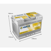 VARTA A7 AGM VRLA 12V 70AH 760A Car Battery Fits AUDI 7P0915105 check size
