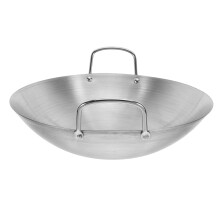 8Pcs Stainless Steel Round Bottom Wok Kitchen Cooking Pan