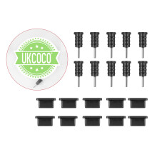 3Pcs Black Silicone Protective USB and Headphone Jack Plugs for Phones