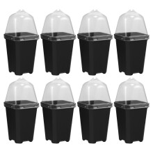 4Sets Tuinkweekpotten Zwart Plastic Met Afvoer Voor Binnenshuis