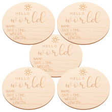 25Pièces Plaque Bois Bébé Beige Simple Usage Décor