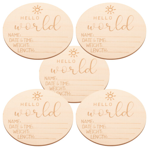 25Pièces Plaque Bois Bébé Beige Simple Usage Décor