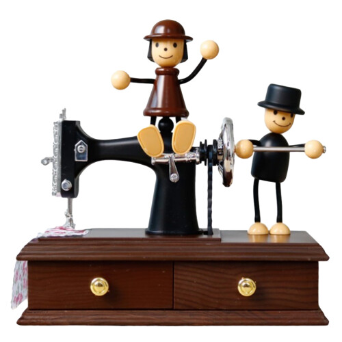 3Pcs Creative Melody Box Sewing Machine Music Box Decorative Gift Set