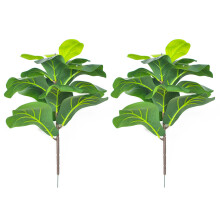 2 Unidades Artificial Fiddle Leaf Fig Tree 19,6 Polegada Faux Plants Ficus Bush Greenery para Casamento PáTio DecoraçãO Ao Ar Livre