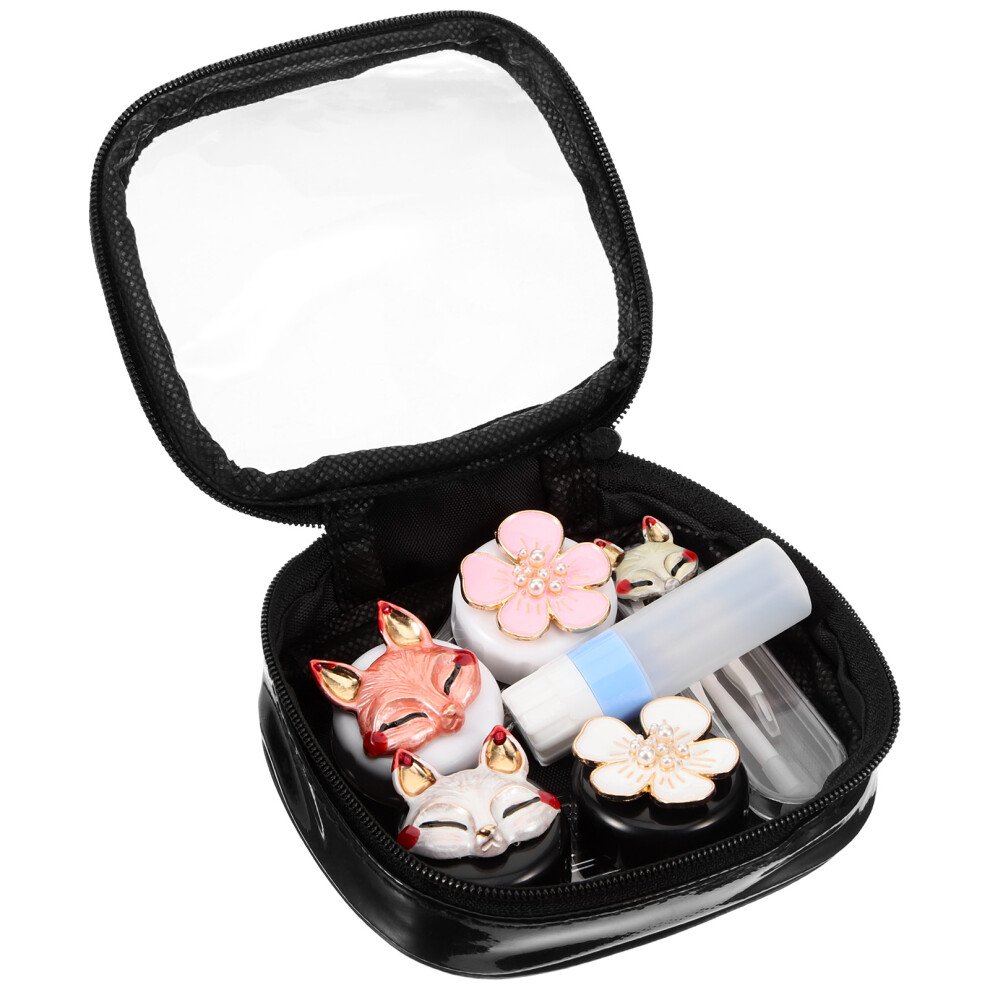 Totority 4Sets Assorted Color Contact Lens Case Small Portable Lens Holder Kit