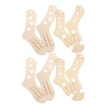 20Pairs Khaki Wood Sock Blockers for Hand Knitting Smooth Sock Shapes
