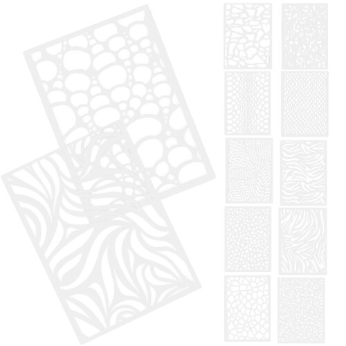 48Pcs Durable White Plastic Drawing Stencils for Crafts and Wall Art