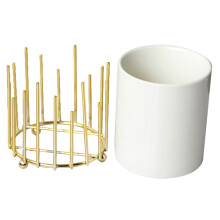 4Pcs Practical Ceramic Spoon and Chopstick Holder Golden Kitchen Rack