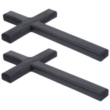 6Pcs Black Wooden Cross Wall Pendant Decorative Religious Cross