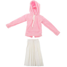 3Sets Roze Katoenen Poppenjurk En Sweater Set Voor Meisjespoppen
