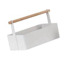 Caja de almacenamiento para brochas de maquillaje blanca, 29x13x16 cm