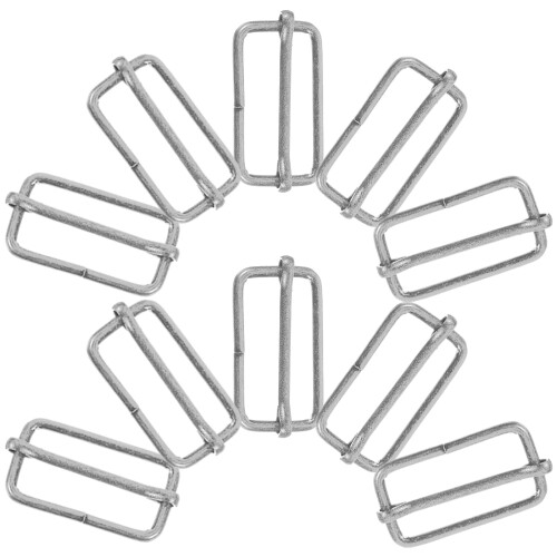 100Pcs Adjustable Silver Roller Pin Buckles Metal Slide Strap Buckle