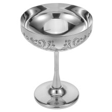 3Pcs Silver Metal Ice Cream Cups Reusable Dessert Bowls for Home Use