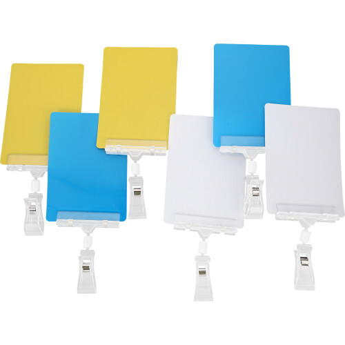 3Sets Assorted Color PVC Price Sign Holder Adjustable Display Stand