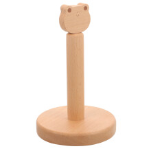 2Stk Stehender Holz Küchenrollenhalter Frosch Form Rutschfest Beige