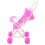 2Pièces Poussette Jouet Plastique Rose Accessoires Maison 1