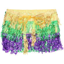 2Pcs Multi Sequin Belly Dancing Hip Scarves Women's Dance Skirt Belt