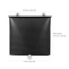 2Pcs Office Telescopic Black Suction Cup Sunshade Blackout Curtains