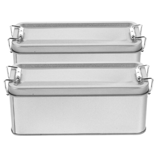 8Pcs Compact Silver Tin Containers with Lid for Cookies and Tea