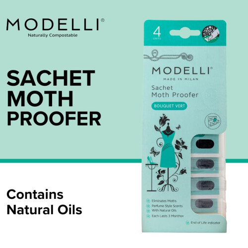 Modelli Sachet Moth Proofer, Pack of 4 Sachets - Ideal for Protecting 1