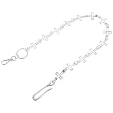 3Stk Metall Hose Ketten Silber Punk Taschenketten