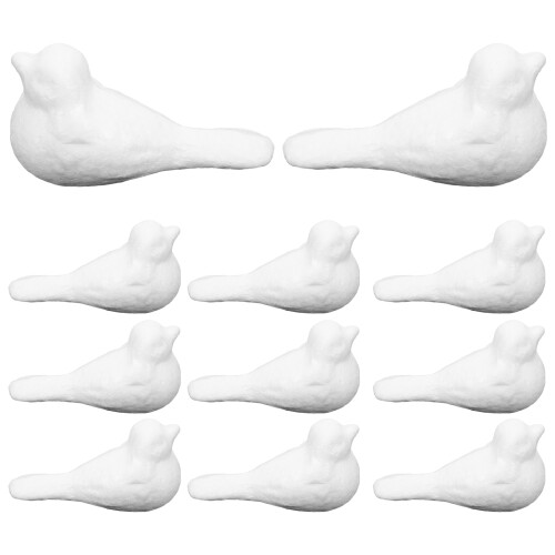24Pièces Figurines D'oiseaux En Mousse Blanche Pour