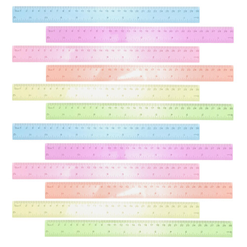 60Pcs Assorted Color Plastic Rulers Durable Measuring Tools for School