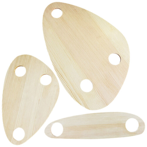 15Pcs Wooden Serving Trays with Cup Holders