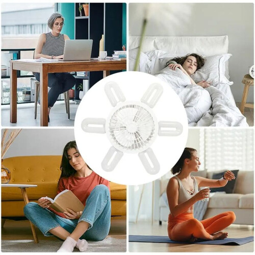 Socket Fan Light Small Ceiling Fans Adjustable Speeds Folding Leaf Lamp with Remote 3 Colors Dimmable LED Bulb 2