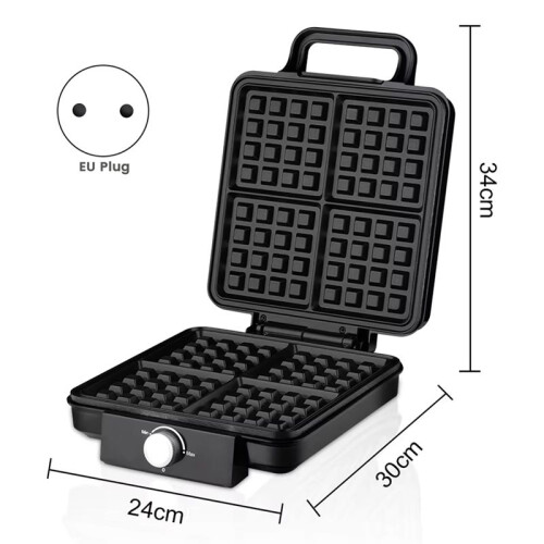 4-Slice WaffleMaker 1500W Double Heating Non-Stick Egg Cake Oven Pancake Egg Waffle Cake Machine Temperature Control(EU) 2