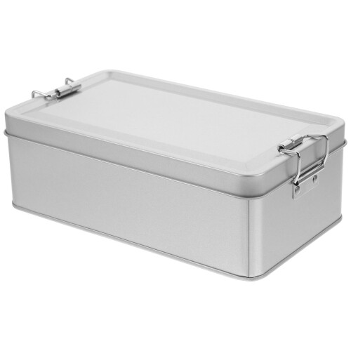 5Pcs Silver Tinplate Small Storage Boxes with Lids for Cookies