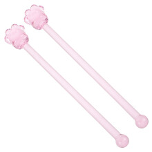 10Pcs Pink Glass Coffee Stirring Rods for Home Drink Mixing