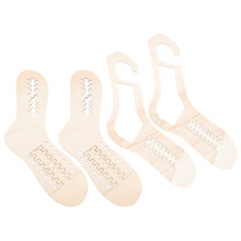 4Paare Holz Sock Blocker Beige Für Stricken DIY Handstrick Sock Formen