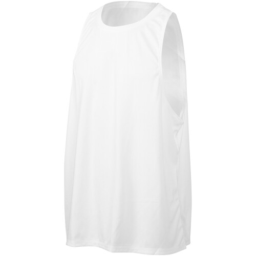 2St Wit Polyester Sportvest Ademend Droog