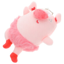 4St Roze Pluchen Xmas Decor Sleutelhanger Voor Schooltas