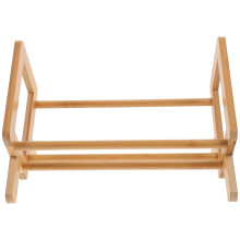 3Pcs Bamboo Desktop Holder Book Storage Rack Sturdy Light Brown