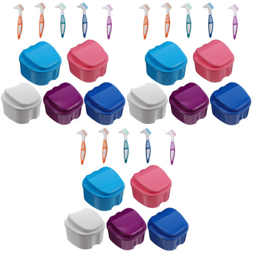 30Pcs Assorted Color Travel Denture Storage Boxes Durable Containers 2