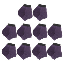 10Pairs Purple Open-Toed Heel Socks Moisturizing Gel Anti-Crack