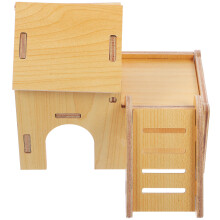 2Pcs Durable Wooden Hamster Hideout House for Guinea Pigs and Rats