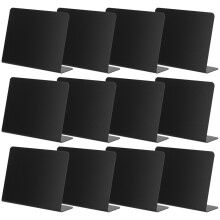 24Pcs Black PVC Multifunctional Desktop Chalkboards for Food Labeling