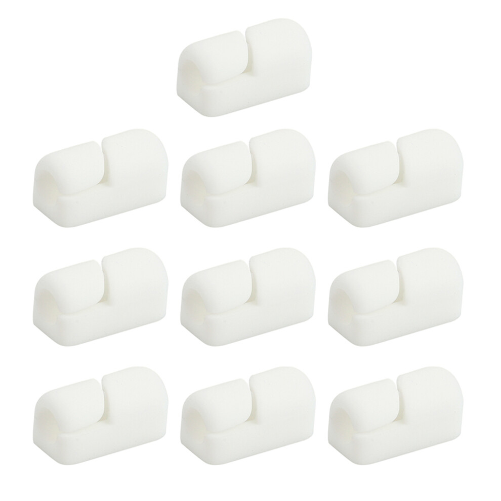 20Pcs Silicone Desk Cable Organizer Clips White For Cord Management 3643145022024