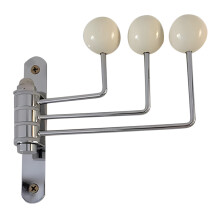 5Pcs Modern Silver Wall Hooks Stainless Steel and Wood Purse Hangers