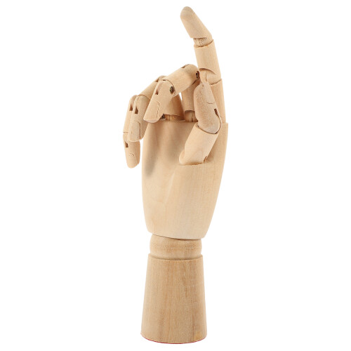 3Pcs Durable Wooden Hand Statues Movable Jointed Art Display