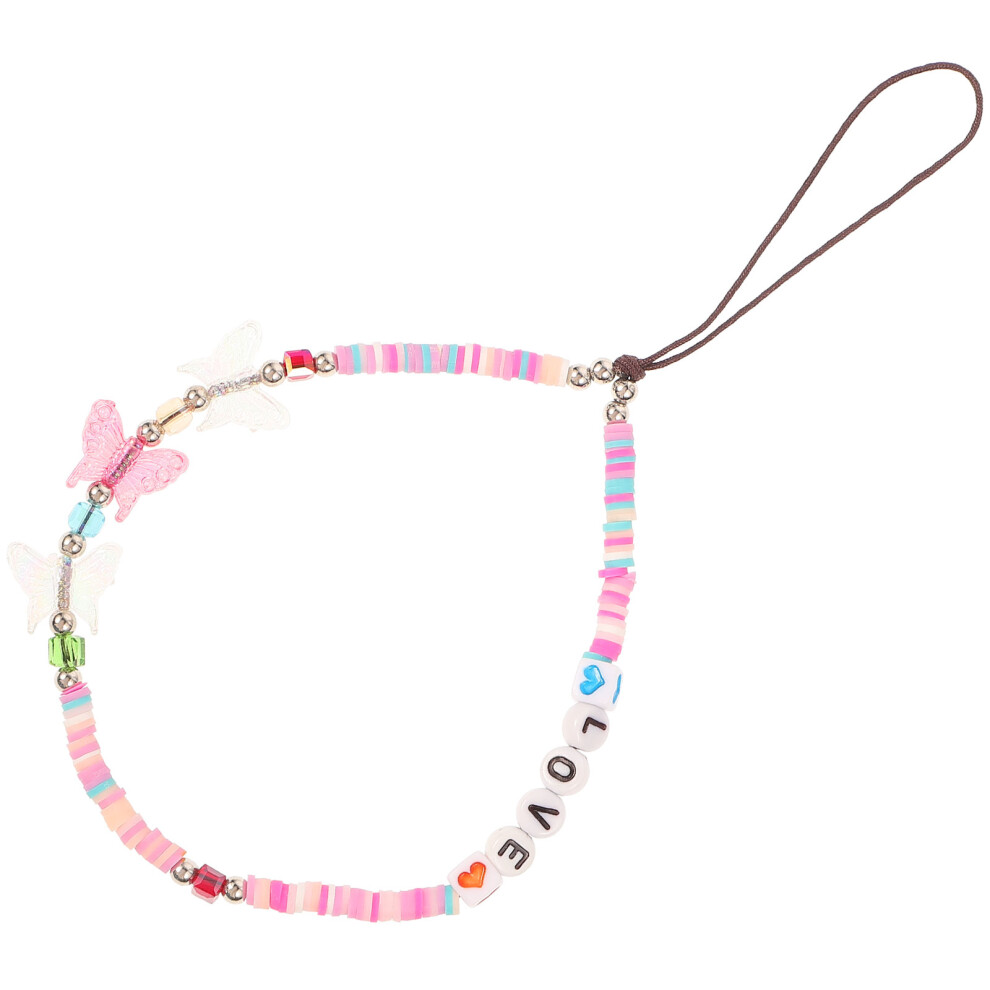4Pcs Bohemian Beaded Phone Lanyard Strap Cute Phone Chain Charm Pink 3642825054249