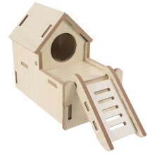 2Stk Holz Hamster Schlafhaus Beige, Versteck Mit -Spielzeug