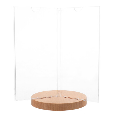 2Pcs Transparent Rotatable Menu Holder Acrylic Desktop Sign Display